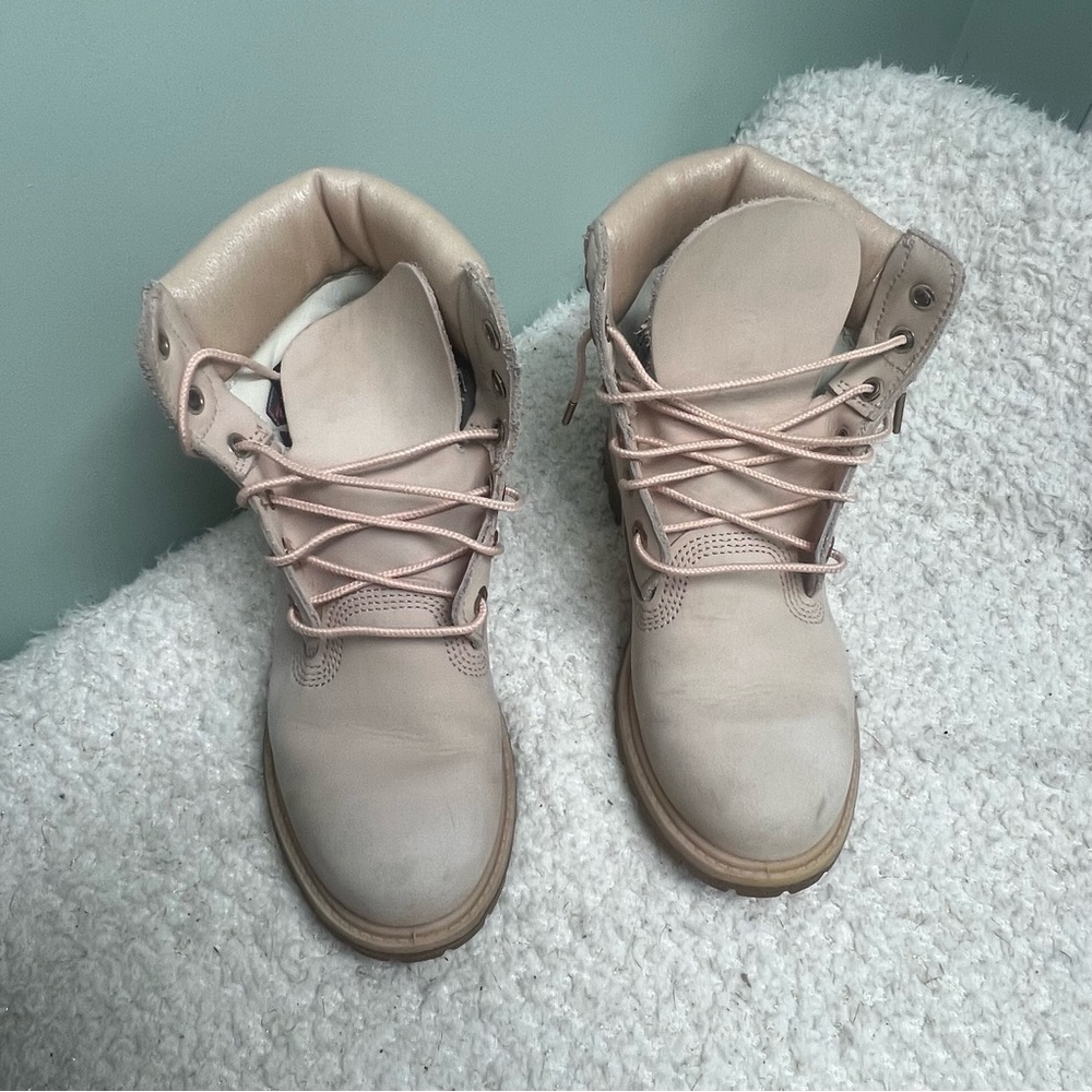 Womens Timberland® Premium 6-Inch Waterproof Boot Cameo Rose Size 8 M Minor Flaw